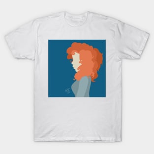 Red Haired Girl Block Print T-Shirt